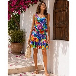 Jams World Calypso SET Top Skirt L Hawaii 50 YEAR Anniversary BEACH RESORT USA